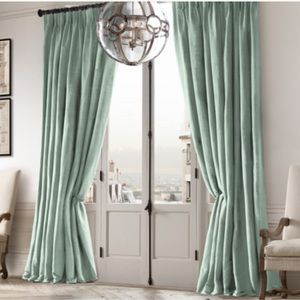 Restoration Hardware drapery_ THAI SILK SOLID DRAPERY_ light sliver sage